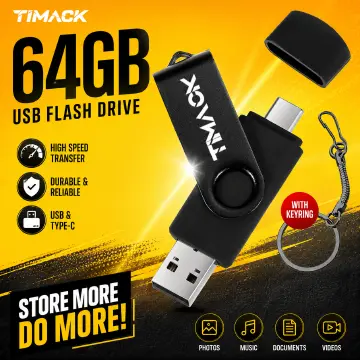 TIMACK® High-Speed Type-C Phone USB 3.0 Flash Drive 256GB Pendrive 128GB External Storage 64GB Memory Stick 32GB Pendrive