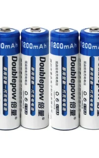 Doublepow AA Size 1.2V 1200mAh Ni-MH Rechargeable Battery with 1200 Cycle (Pack of 4) (No Battery Charger Included)