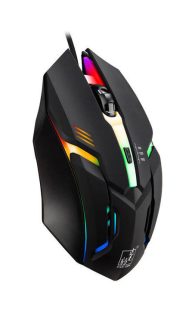 1200 DPI M6 7 Color LED Light Gaming Mouse - Black