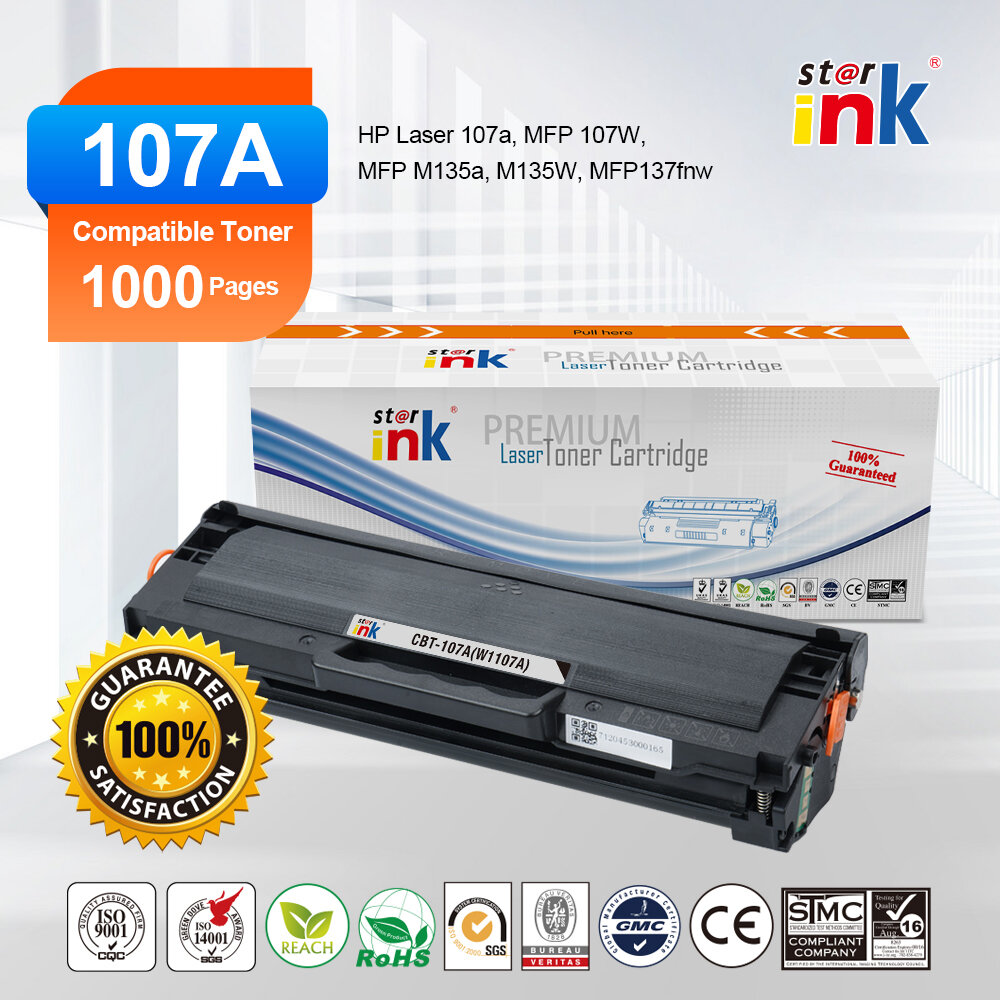 STARINK 107A Black Laser Toner Compatible With HP 107X/W1107X Computer & Office Office Electronics Printer Supplies Toner-